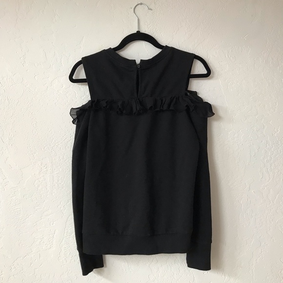 Halogen ruffle cold shoulder sweatshirt. - Picture 3 of 8